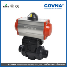 COVNA 2-Wege-Doppel-Union Kunststoff-Pneumatik-Steuerkugelventil in China hergestellt